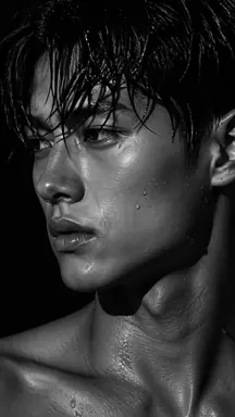 Striking Black-and-White Close-Up Portrait