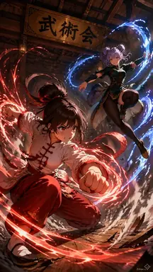Dynamic Anime Action Illustration