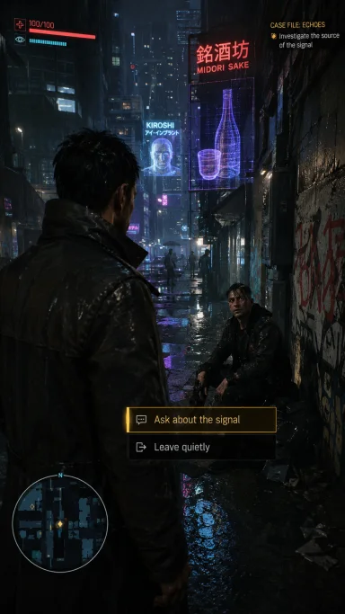 Cyberpunk Detective Game Screenshot