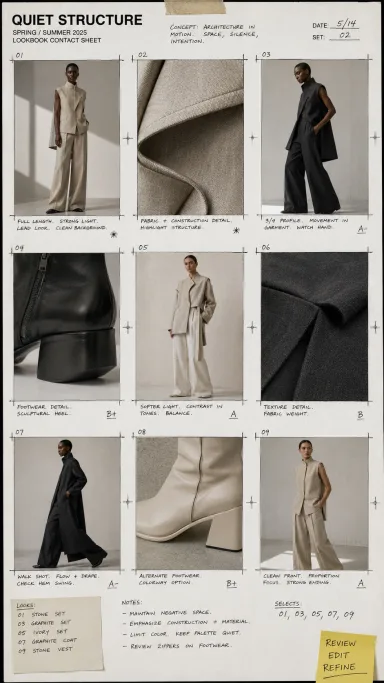 Fashion Lookbook Contact Sheet