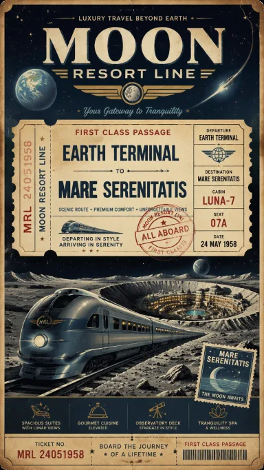 Vintage Space Tourism Ticket
