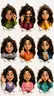 type: 3x3 character expression grid；style: {argument name="art style" default="3D animation, Pixar style"}；character base: {argument name="character description" default="young woman with voluminous dark wavy hair and round wire-rimmed glasses"}；common theme: {argument name="framing concept" default="peeking through a torn hole in white paper"}；layout: rows: 3；layout: columns: 3；layout: total panels: 9；layout: panels: position: top-left；layout: panels: expression: winking；layout: panels: action: adjusting glasses；layout: panels: outfit: green sweater；layout: panels: position: top-center；layout: panels: expression: smirking；layout: panels: action: lowering dark sunglasses；layout: panels: outfit: red leather jacket；layout: panels: position: top-right；layout: panels: expression: thinking；layout: panels: action: finger on chin；layout: panels: outfit: yellow hoodie；layout: panels: position: middle-left；layout: panels: expression: big smile；layout: panels: action: arms resting on edge；layout: panels: outfit: black and white striped shirt；layout: panels: position: middle-center；layout: panels: expression: smiling；layout: panels: action: thumbs up；layout: panels: outfit: orange button-up shirt；layout: panels: position: middle-right；layout: panels: expression: neutral；layout: panels: action: drinking boba tea；layout: panels: outfit: blue sweater；layout: panels: position: bottom-left；layout: panels: expression: happy；layout: panels: action: waving；layout: panels: outfit: purple sweater vest over white shirt；layout: panels: position: bottom-center；layout: panels: expression: laughing with eyes closed；layout: panels: action: arms crossed；layout: panels: outfit: pink cardigan；layout: panels: position: bottom-right；layout: panels: expression: silly；layout: panels: action: poking cheeks；layout: panels: outfit: teal sweater